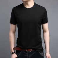2022 order Hao clothing T-shirt men's short-sleeved summer mercerized cotton t-shirt men's round neck solid color fashion ice silk shirt